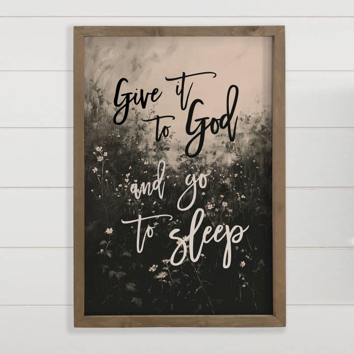 Give It to God & God to Sleep - Inspirational Word Canvas for wholesale by Hangout Home