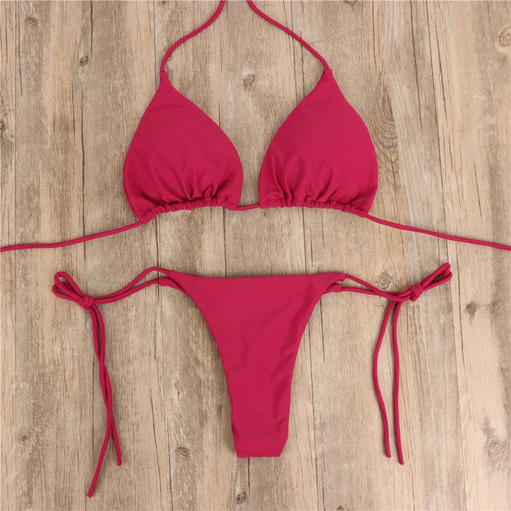 Sweetkama - Vente Maillot de bain deux-pièces – femme - Maillot de bain bikini 2 pièces uni16