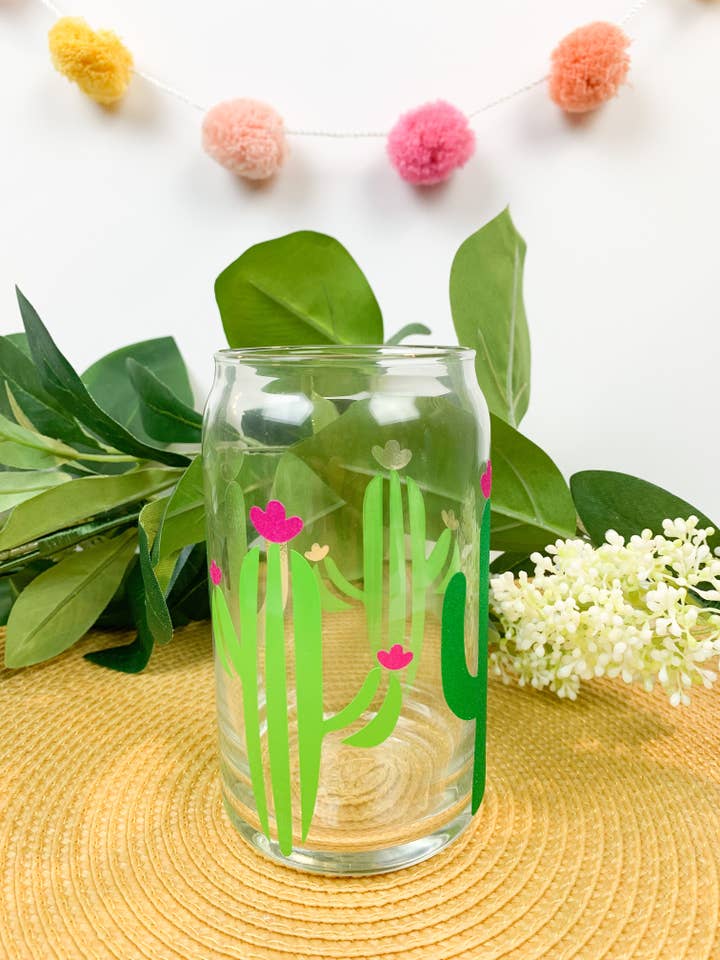 Cactus Glass Cup for wholesale by Ella Vanilla Creations