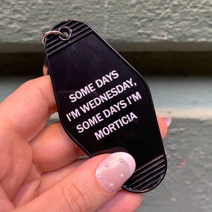 GetBullish - Wholesale Keychain - Women's - Halloween Wednesday and Morticia Keychain in Gothic Black