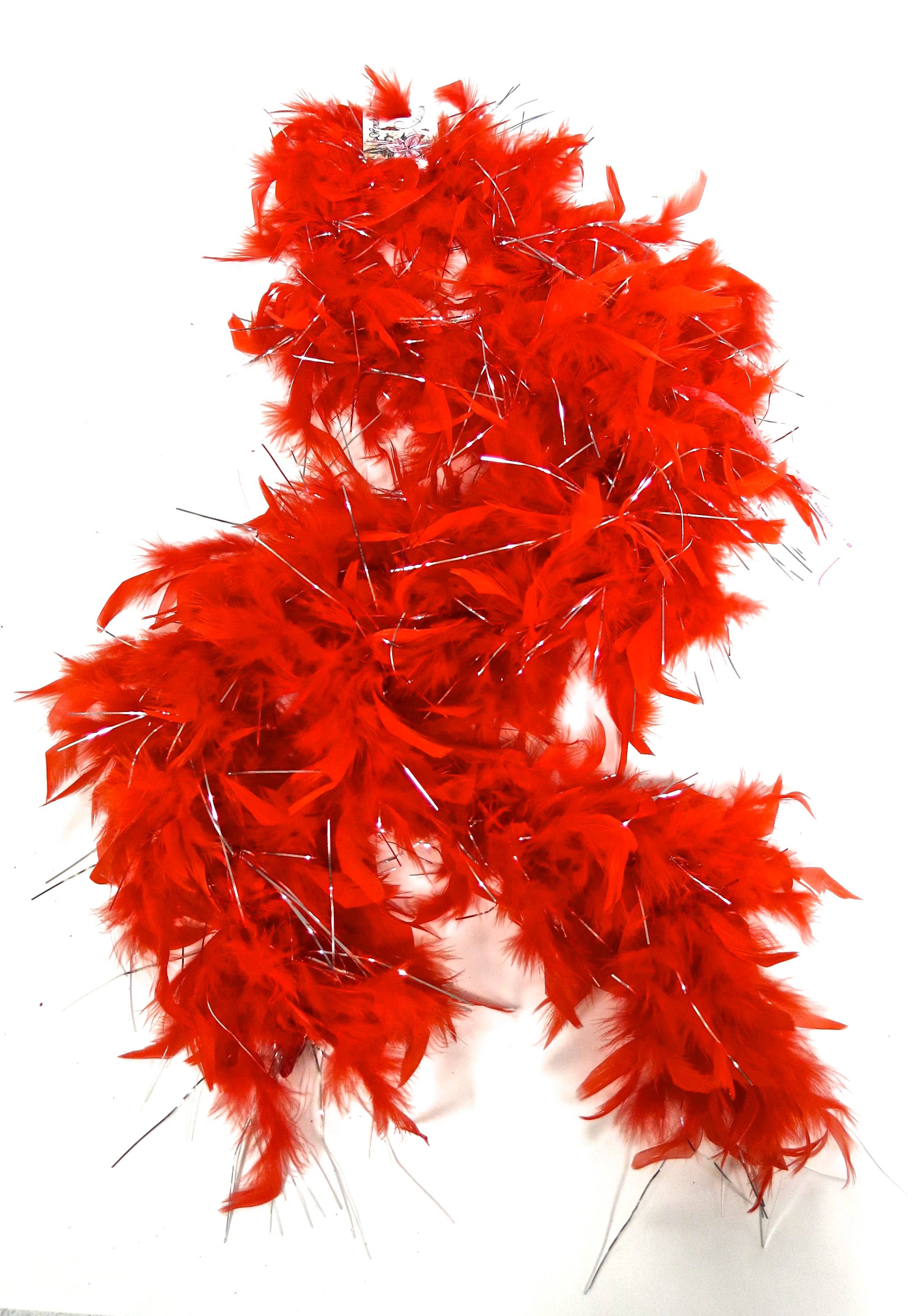 Wenchoice - Wholesale Costume - Kids - Red Feather Silver Thread Boa1