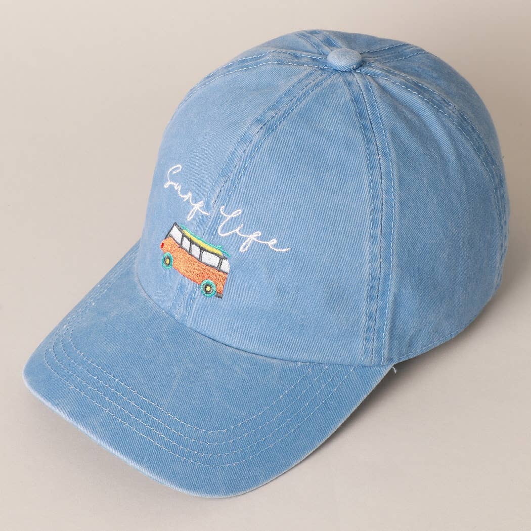 Fashion City - Wholesale Baseball Cap - Women's - Surf Life Embroidered Baseball Cap Hat3