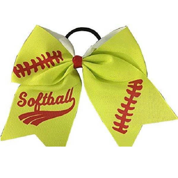 Softball Stitch Hår Bow for engroshandel hos Sportybella