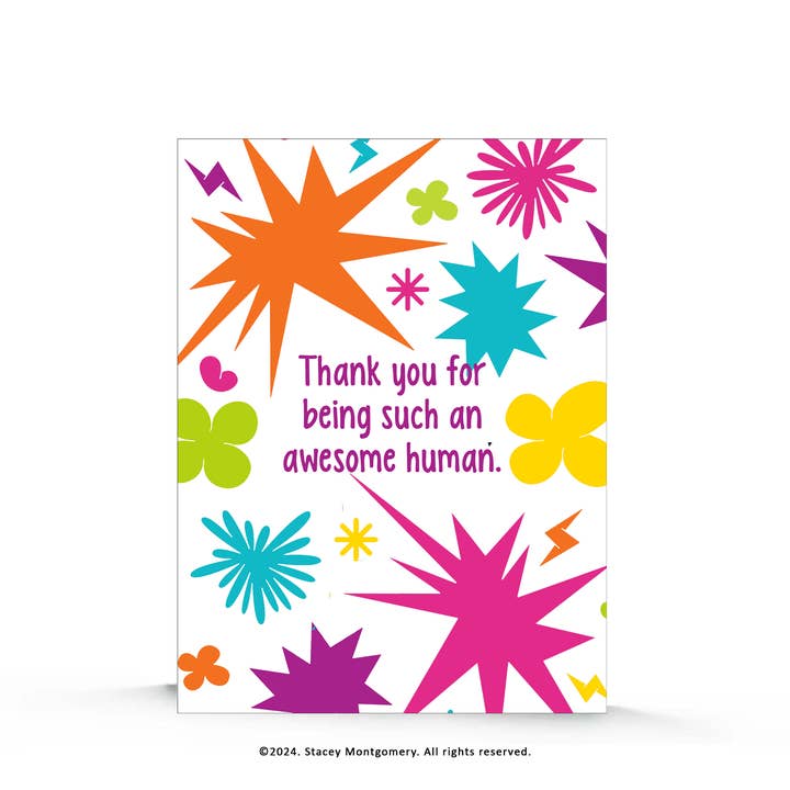 Awesome Human Gratitude Card for wholesale by Stacey M Design