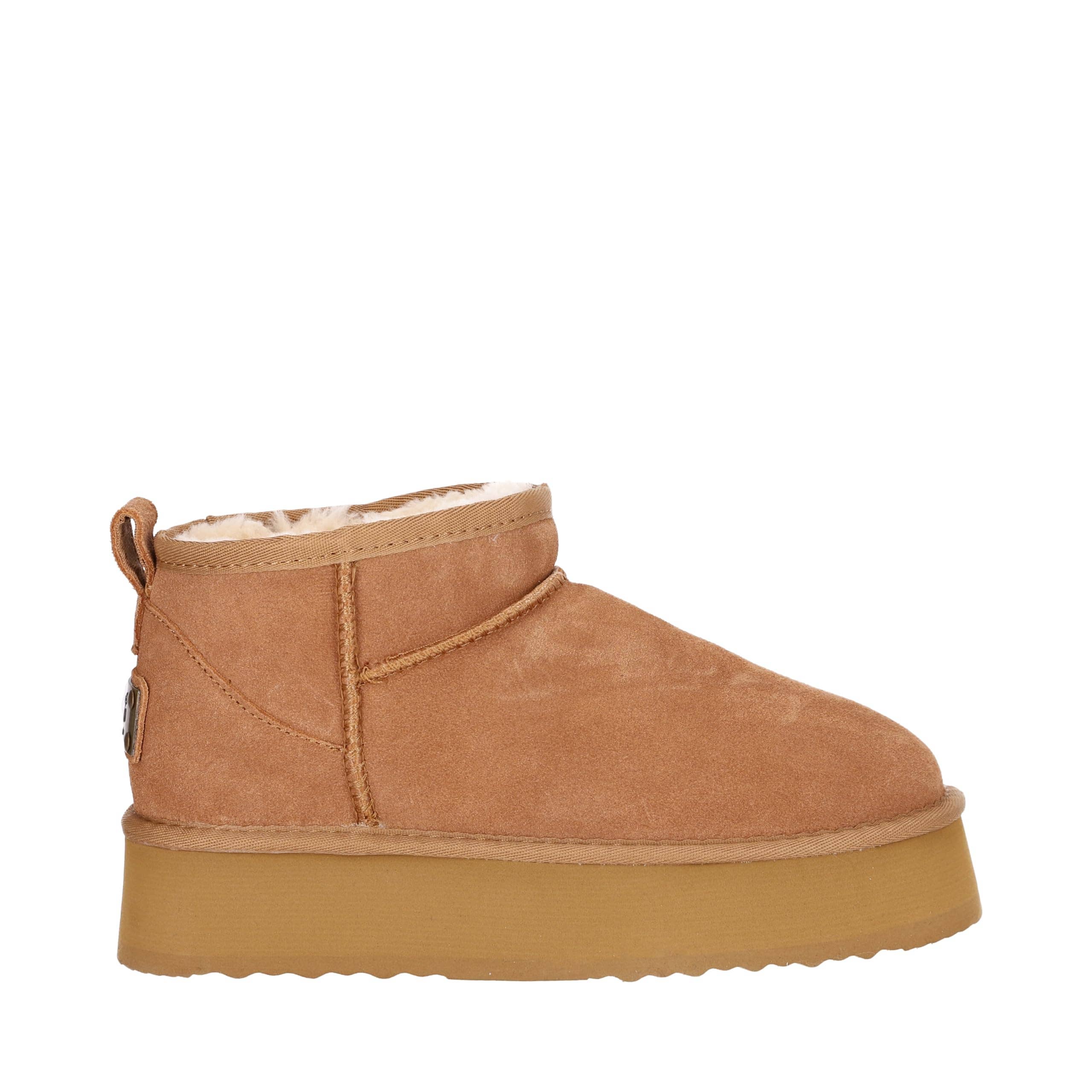 Cammello OB5888 OOG Stivali da donna in pelle con pelliccia di teddy Camel in vendita all'ingrosso su Faire2