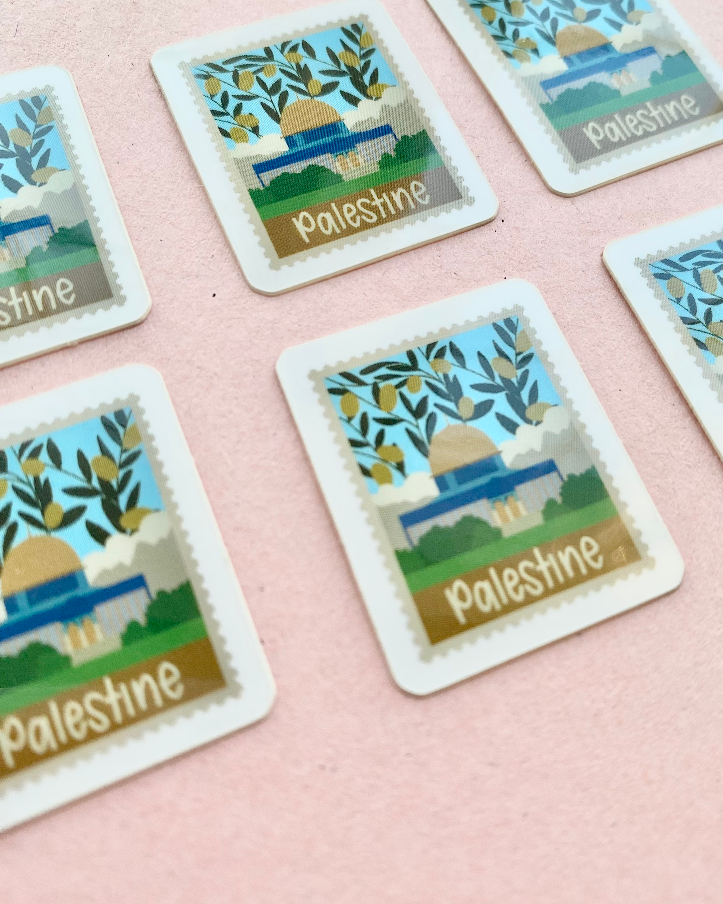 Marhaba Prints - Wholesale Sticker - Palestine Stamp Vinyl Glossy Die Cut Sticker2