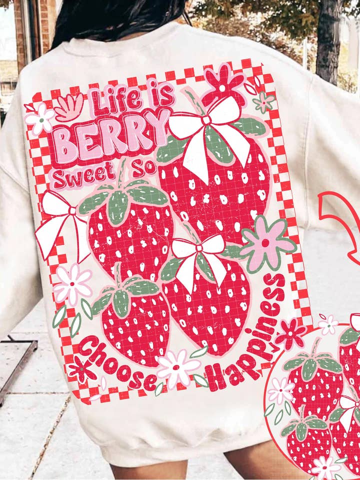 Life is Berry Sweet Strawberry Shirt, Cute Summer Sweater and other Purchase Wholesale strawberry sweater. Free Returns & Net 60 Terms on Faire trending on Faire.