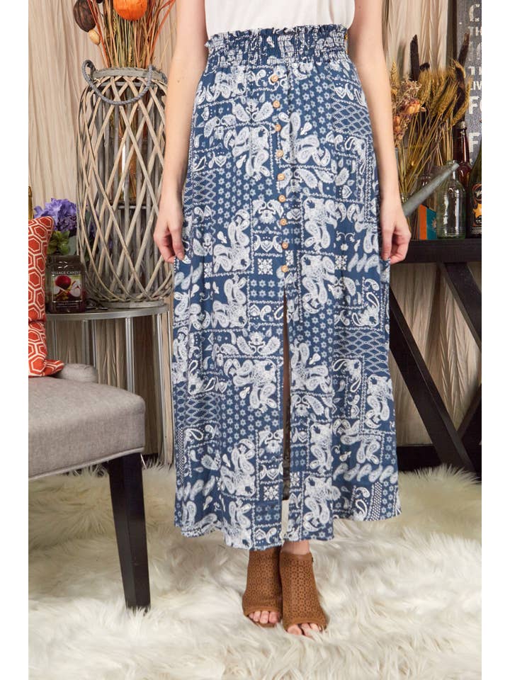 P.S Kate - Wholesale Skirt - Women's - Print woven skirt PLUS (P17251-PLUS)12