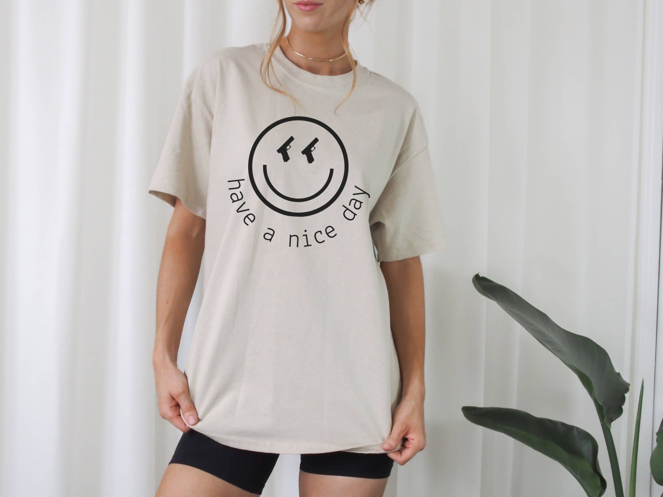 Armed In Style - Wholesale Screen Printed T-Shirt - Women's - Smiley Have A Nice Day T-Shirt