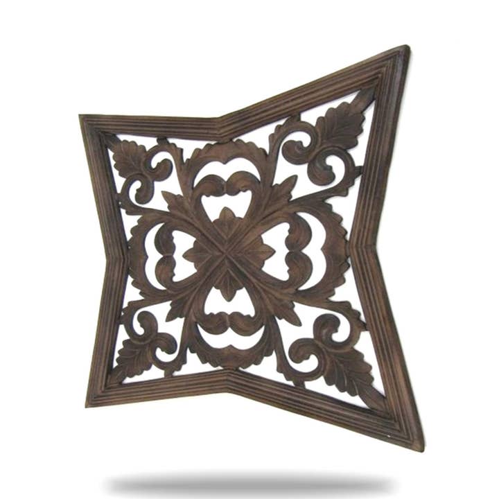 Unique Wall Hanging Panel Brown Wood Wall Art Room Decor for wholesale by India Overseas Trading Corporation