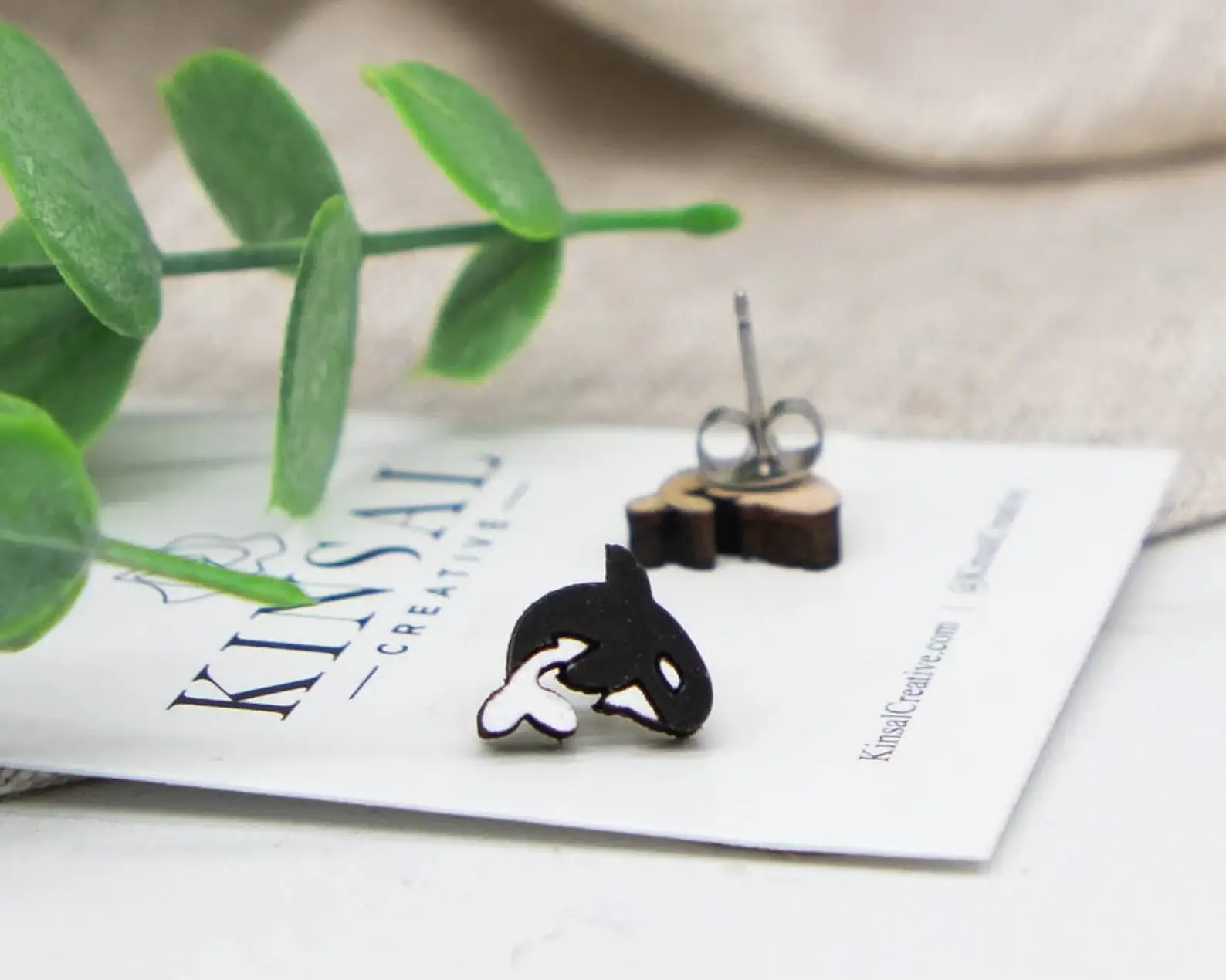 Kinsal Creative - Vente Clous d'oreille - Boucles d'oreilles en bois d'orque1