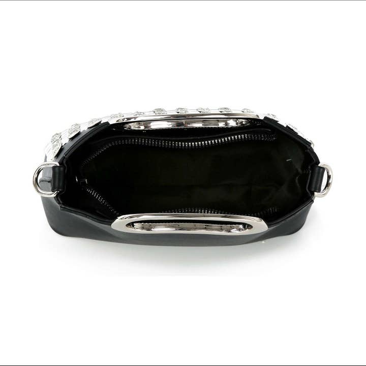 Black Studded Stone Shoulder Bag Tote for wholesale on Faire