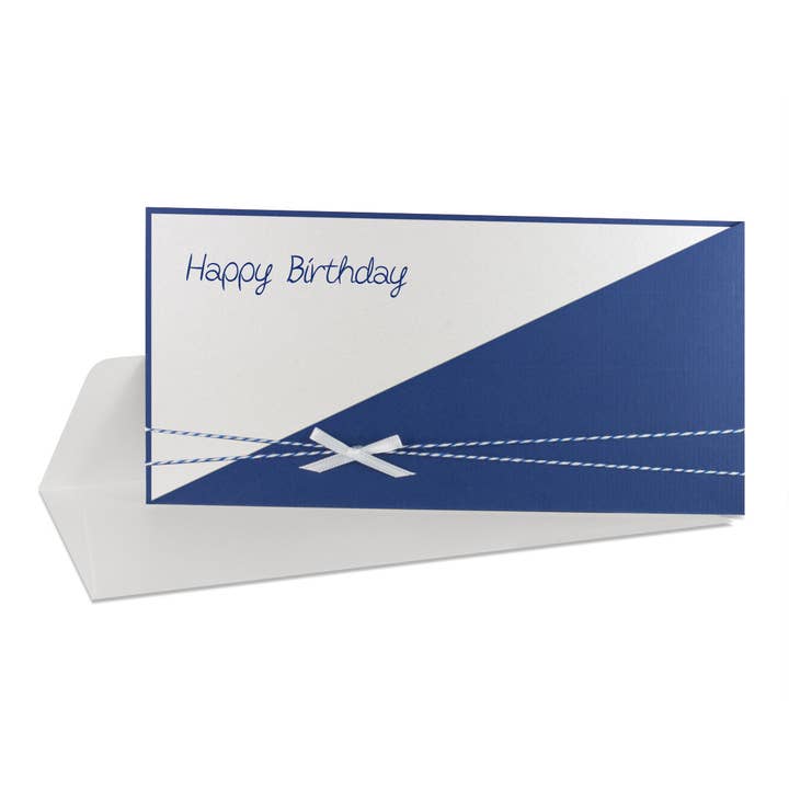 Glückwunschkarte "Happy Birthday" blau / rot Einsteckkarte für den Großhandel von à la carte - Kartenmanufaktur