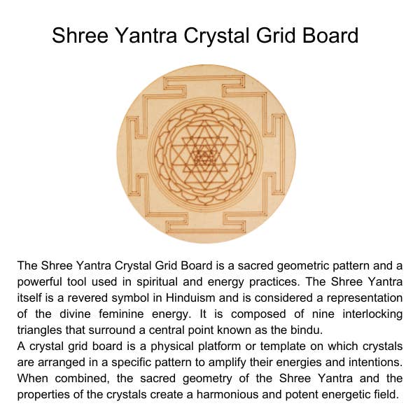 Soothing Crystals - Wholesale Meditation Supplies - 6" Wooden Crystal Grid Boards (Meditation, Healing Sessions)10