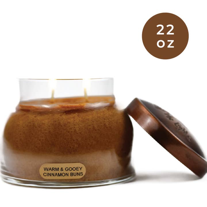 A Cheerful Giver - Vente Bougie en bocal - Bougies parfumées Cadeau de 22oz - Brioches à la cannelle chaudes et fondantes1