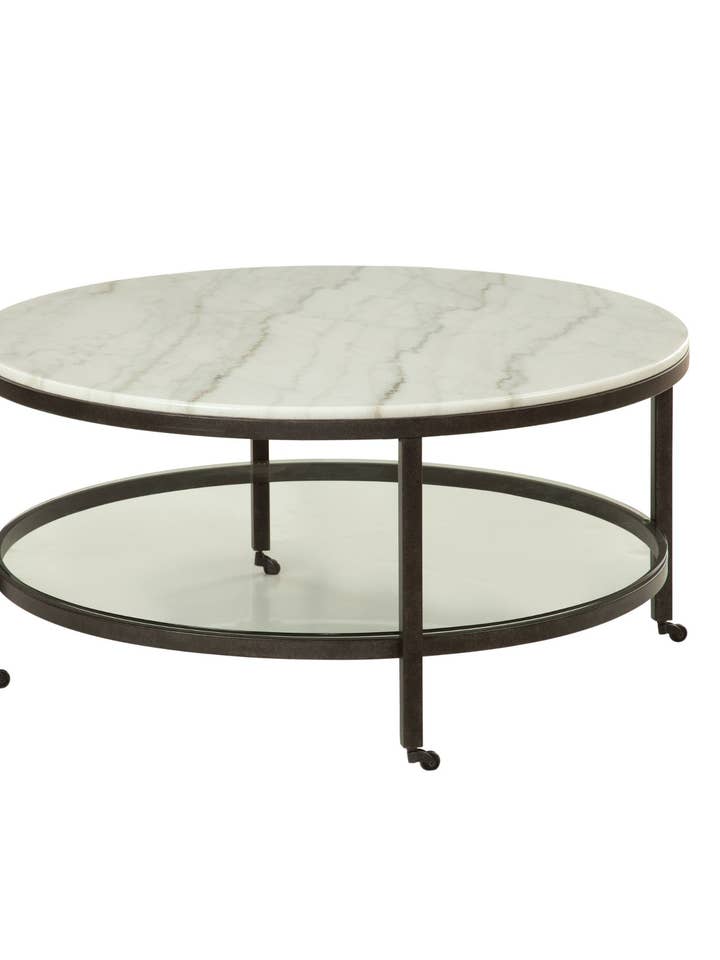 Whitman Round Cocktail Table for wholesale by Bassett Mirror Co