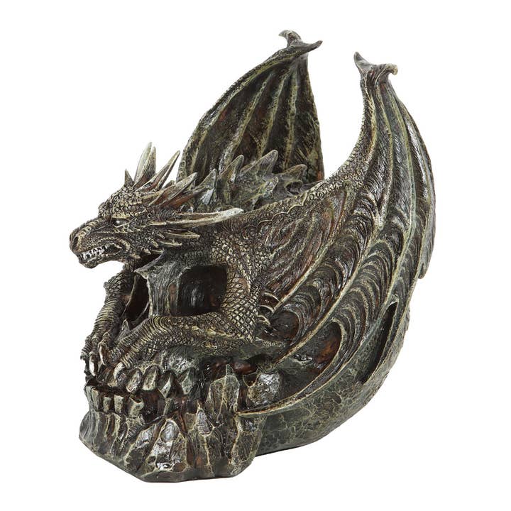 Something Different Wholesale - Wholesale Decorative Figurine - Draco Dragon Skull Ornament by Spiral Direct