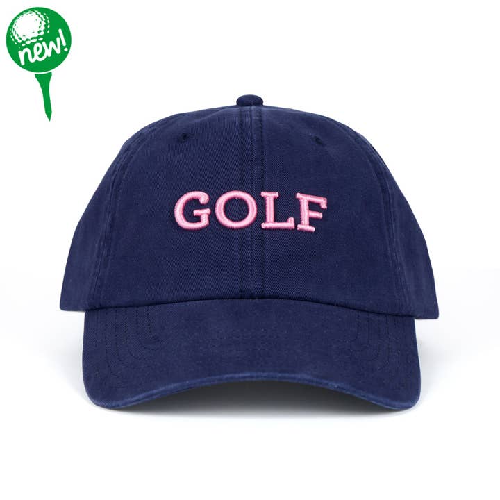 Navy Pink Golf Triple Play Hat for wholesale on Faire