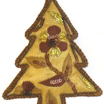 Håndlavede, broderede Zari jul- og valentinornamenter for engroshandel hos Silk Road Traders