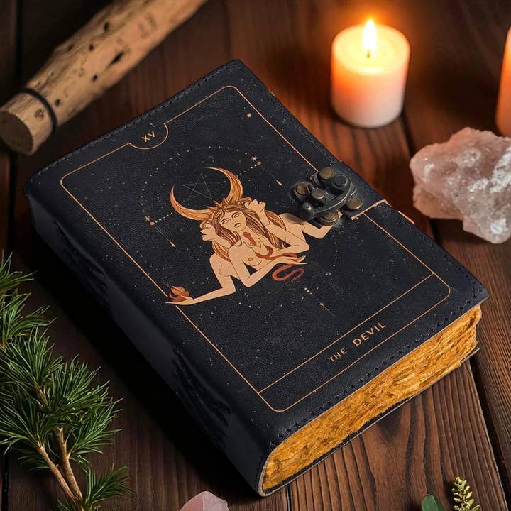 MNM HANDICRAFTS – Engroshandel Dagbog – Himmelsk Måne & Sol Læderjournal, Håndlavet Vintage Besværgelse0