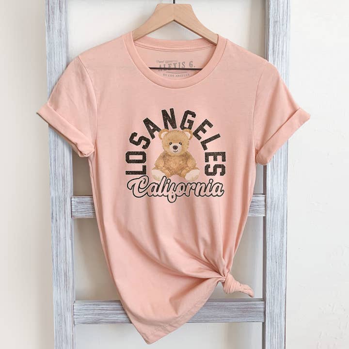 SewCalUSA - Vente T-shirt sérigraphié – femme - Chemise Los Angeles, Californie, Chemise Ours en Peluche Mignonne et Tendance5