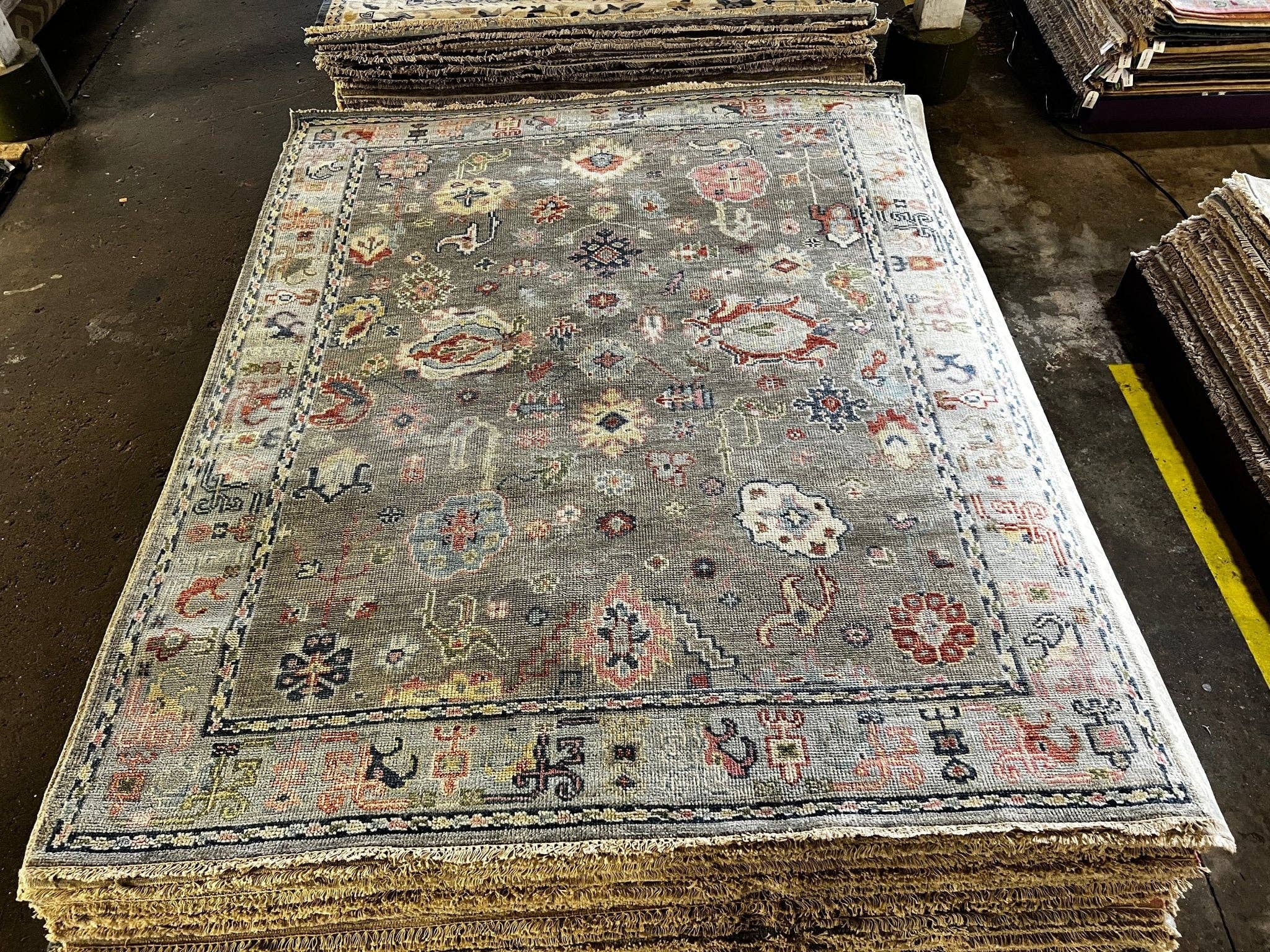 Banana Manor Rug Co. - Wholesale Area Rug - Bianca  8x10 Grey Hand-Knotted Oushak Rug3