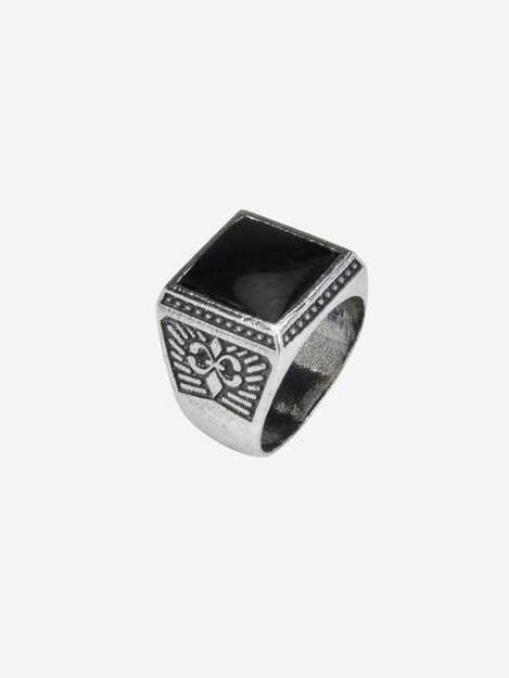 Sterling Silver Textured Signet Ring With Black Onyx Stone for wholesale by DEGS & SAL