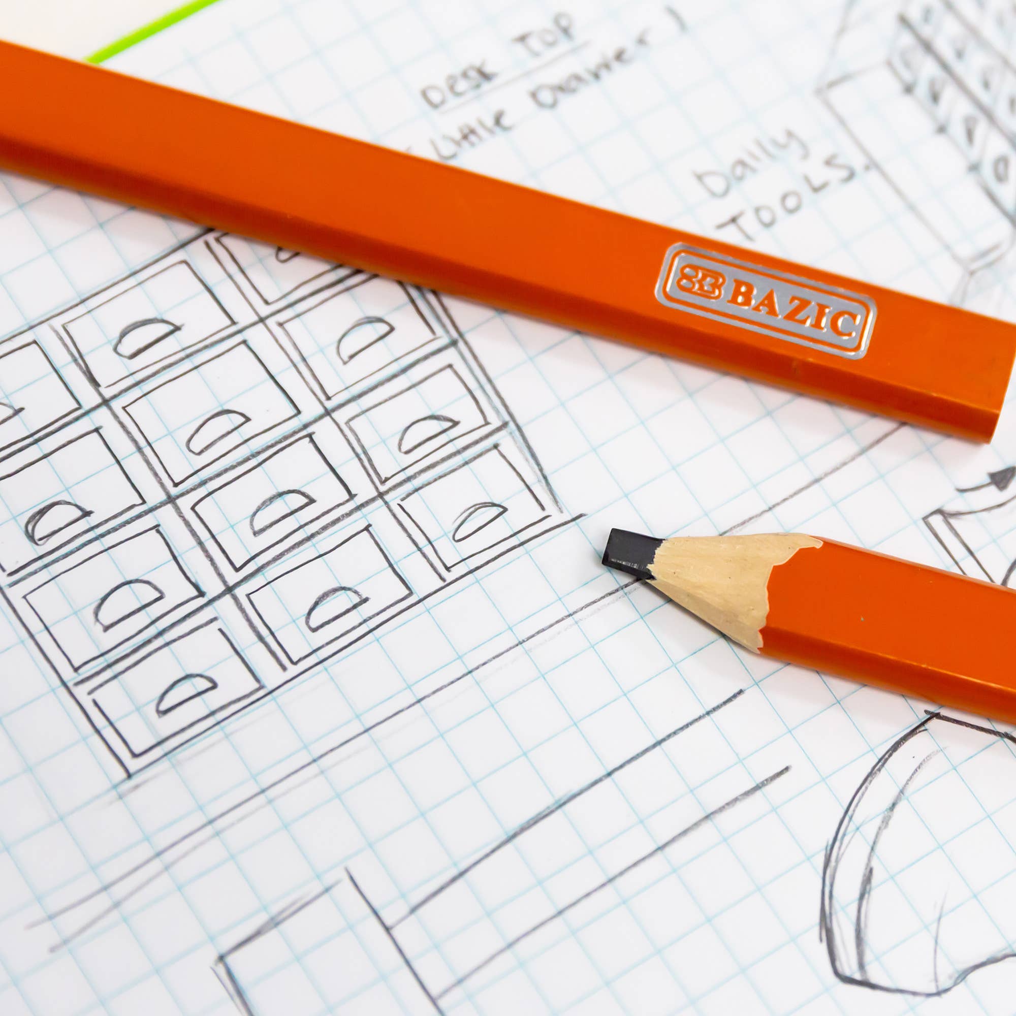 BAZIC Products - Wholesale Pencil - Wood Carpenter's Pencil (5/Pack)3