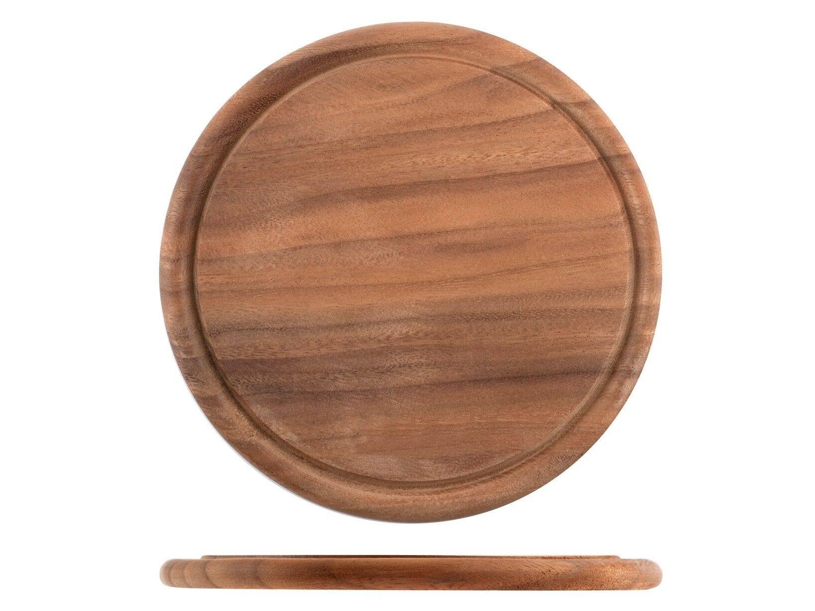 H&H - Wholesale Serving Tray - Dark Wood Plate 25 cm0