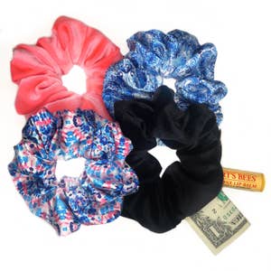 100% Pure Mulberry Silk HIDDEN POCKET Hair Tie Band Scrunchies for