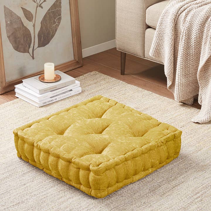 Olliix - Wholesale Floor Pillow - Square Large Pillow Seating Floor Cushion, Yellow3