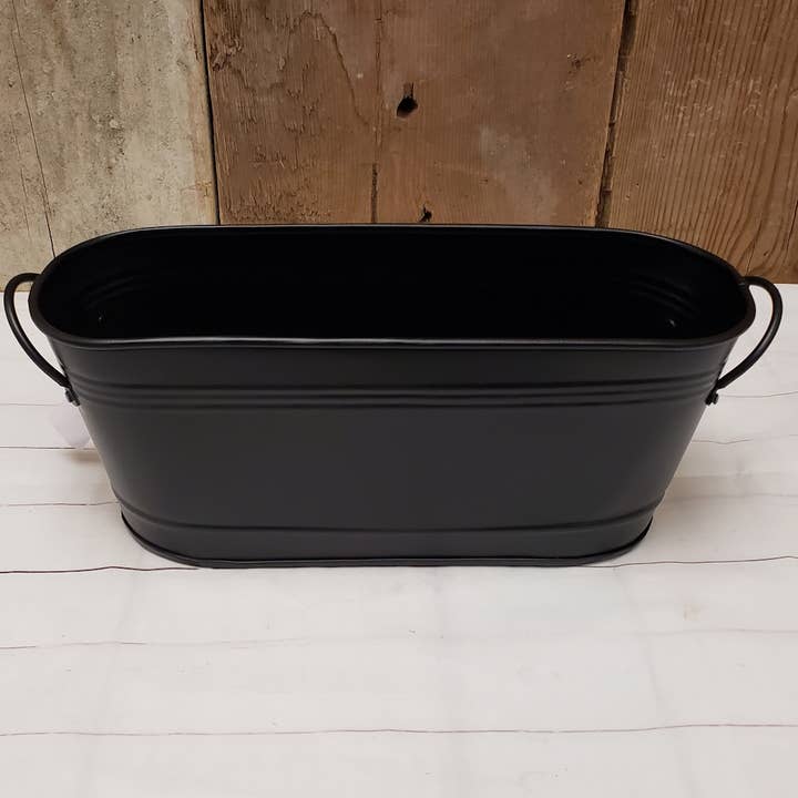 A.T. Imports - Vendita all'ingrosso Fioriere - Vaso ovale in metallo con manici1