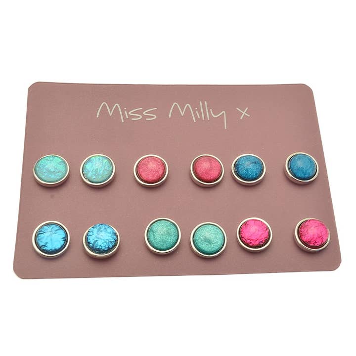Colourful Resin Stud Earrings Set for wholesale by Miss Milly Limited