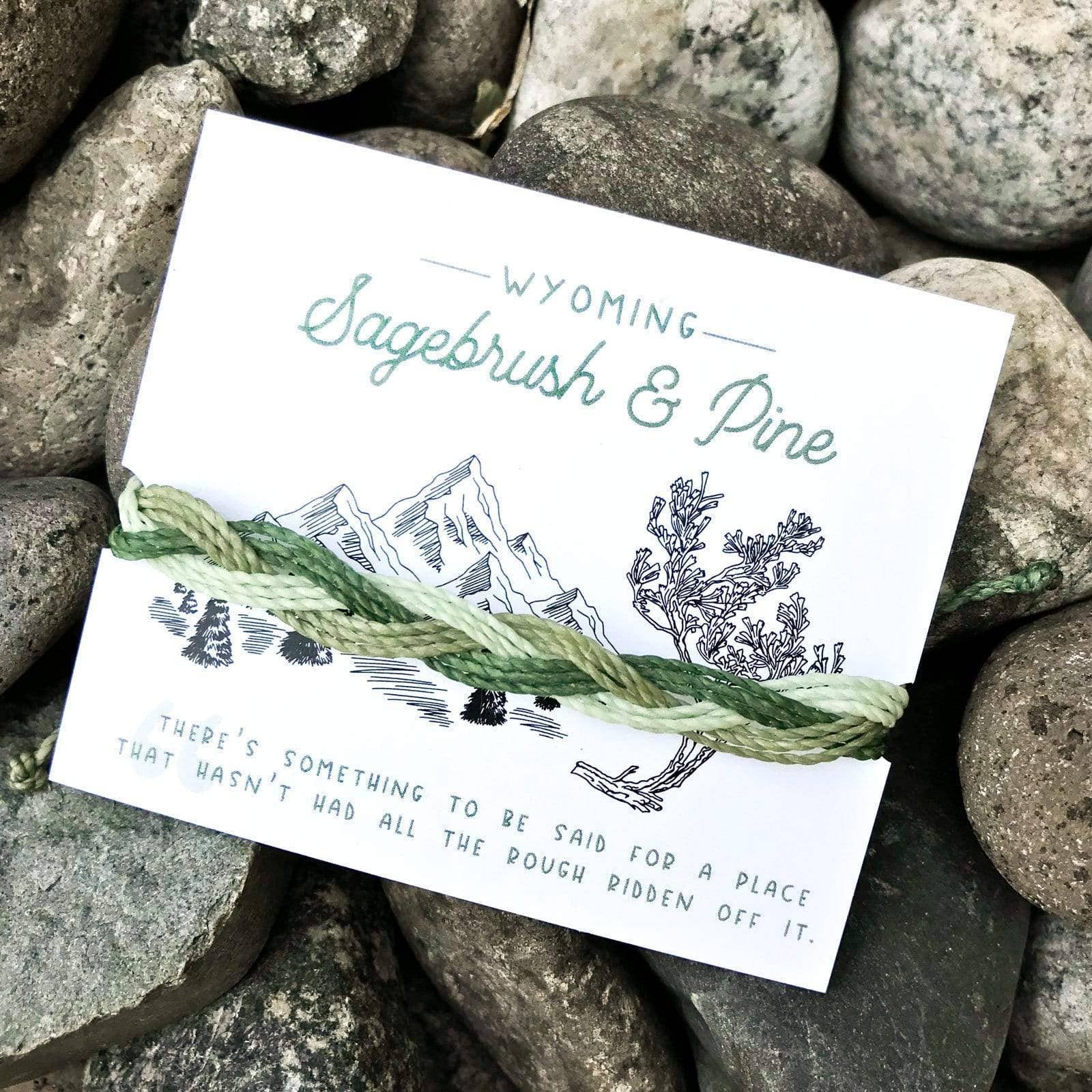 Fly Fish Wyoming - Wholesale Woven/Braided Bracelet - Wyoming Sagebrush + Pine Woven Bracelet0