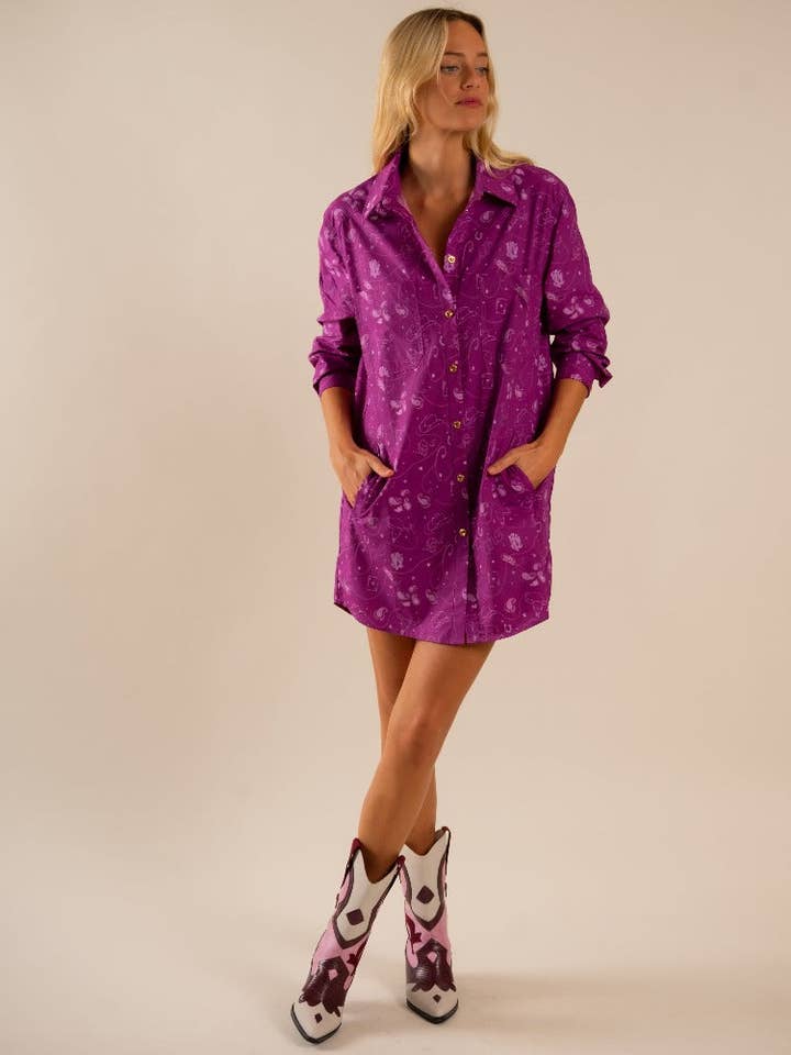 Care Tucker - Vendita all'ingrosso Vestito - Donna - Abito camicia in popeline Preslie All Over Western4