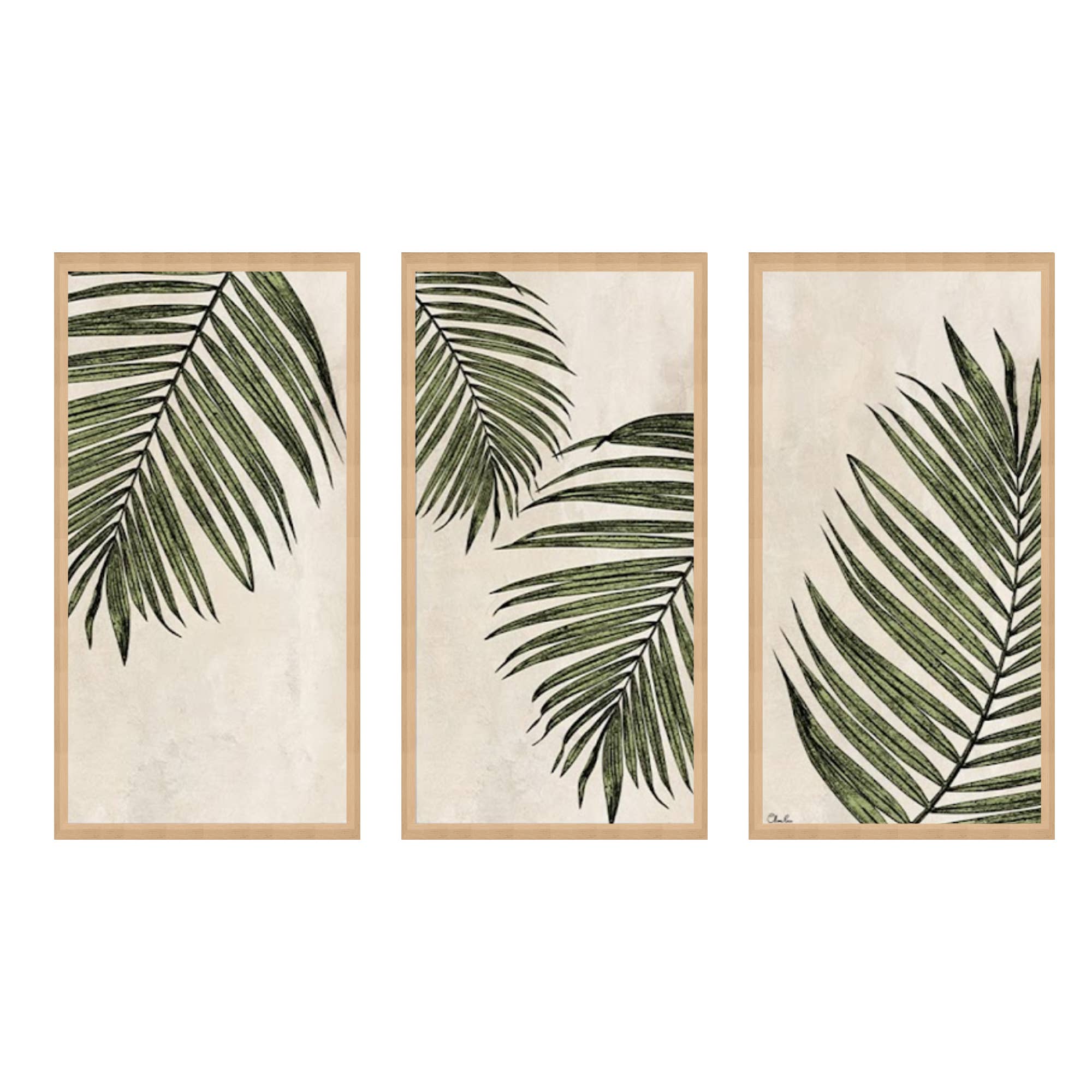 Ready2hangart, Inc. - Wholesale Wall Art Set - "Poetic Flora Set I" Set of Three Framed Canvas Wall Art0