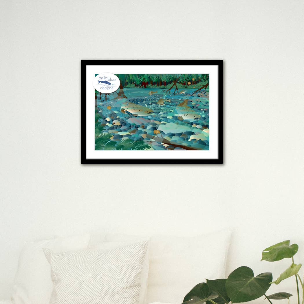 Bella Blue Designs - Wholesale Art Print - Poster Art Print - Salmon Magic, 12x18"3