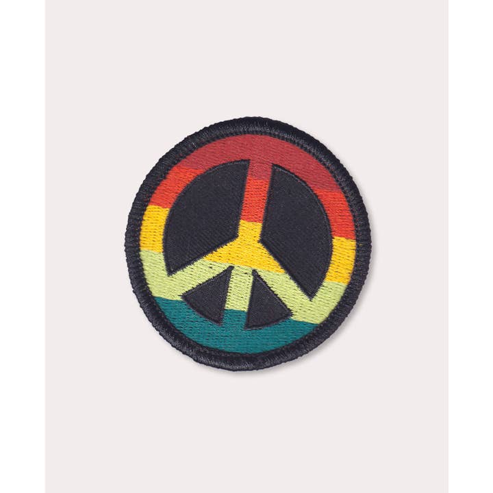 Soul Flower - Wholesale Patch - Rainbow Peace Sign Iron-On Patch - Peace Patch1