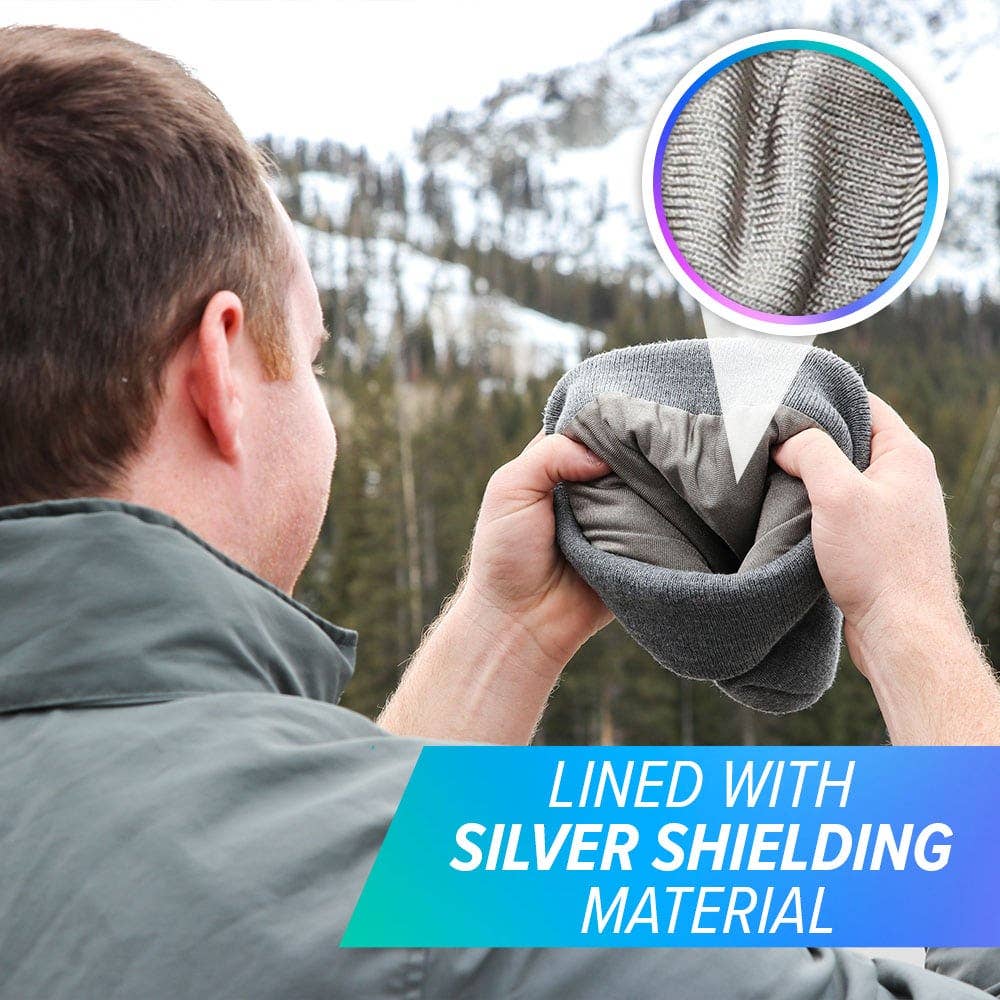 grijs EMF wintermuts met stralingsbescherming voor groothandel op Faire4