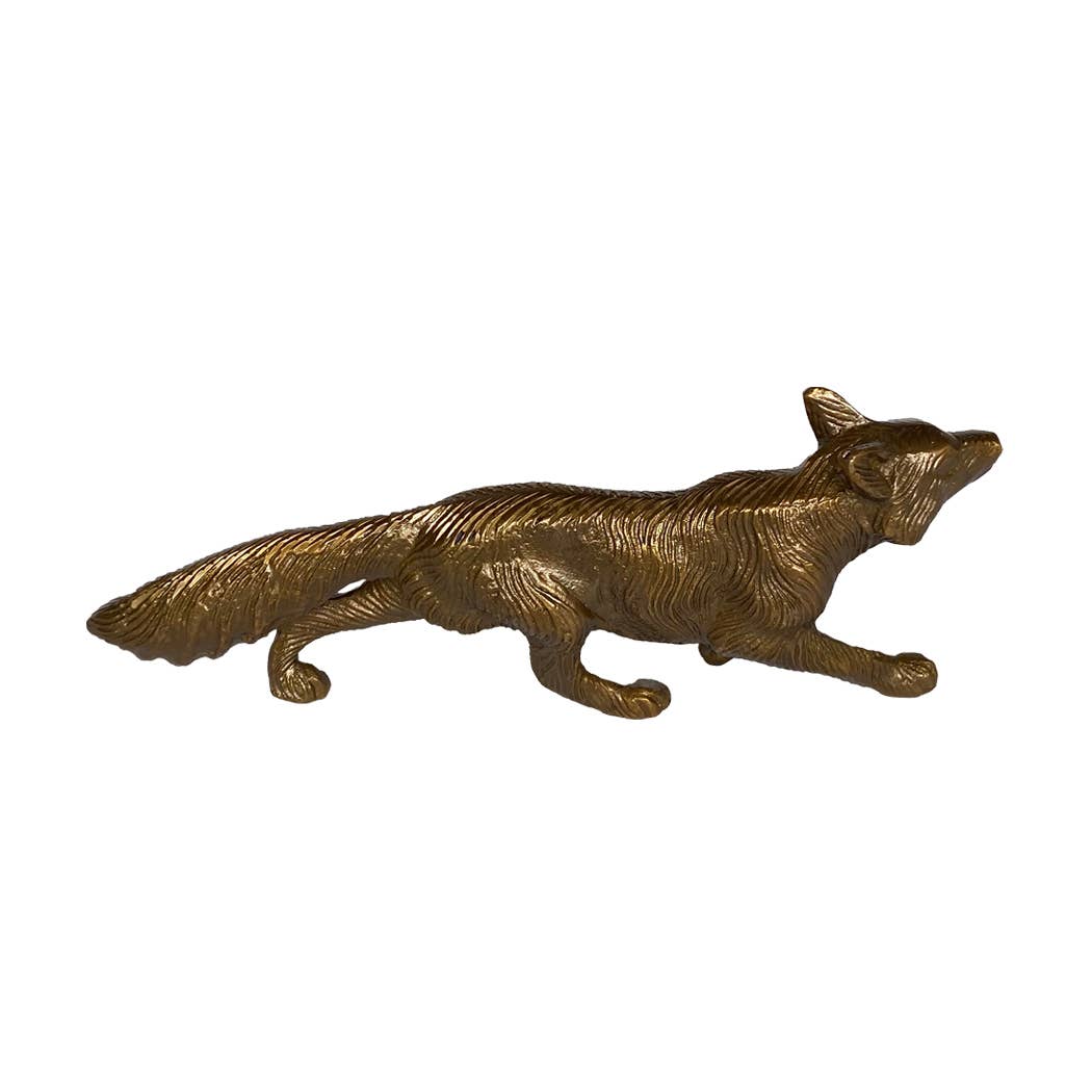 Madison Bay Co. - Historical Home Decor Reproductions - Wholesale Decorative Tabletop Object - Solid Antiqued Brass Running Fox Tabletop Desk Decor1