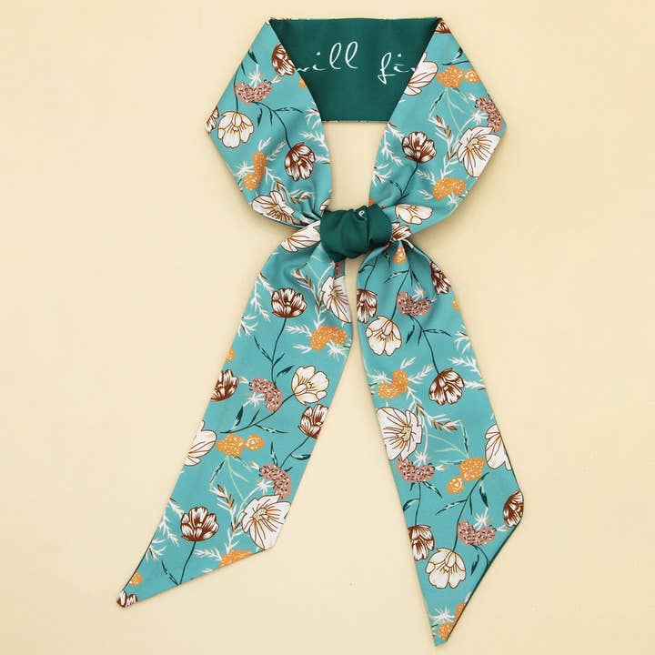 ACCITY - Wholesale Scarf - Women's - Chic Floral Letter Twilly Scarf Gift Wrap_CWASC00981