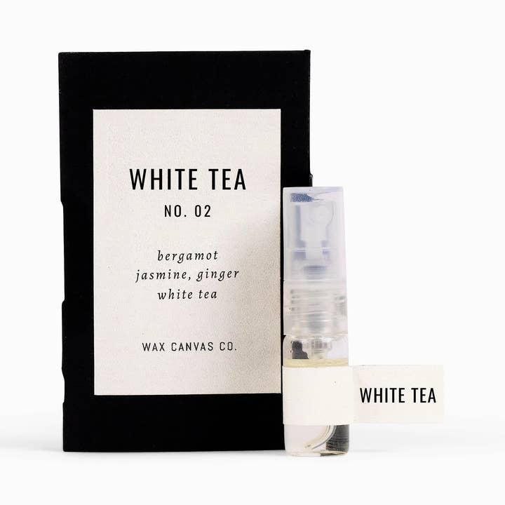 Parfüm-Probe aus weißem Tee für den Großhandel von Wax Canvas Co.