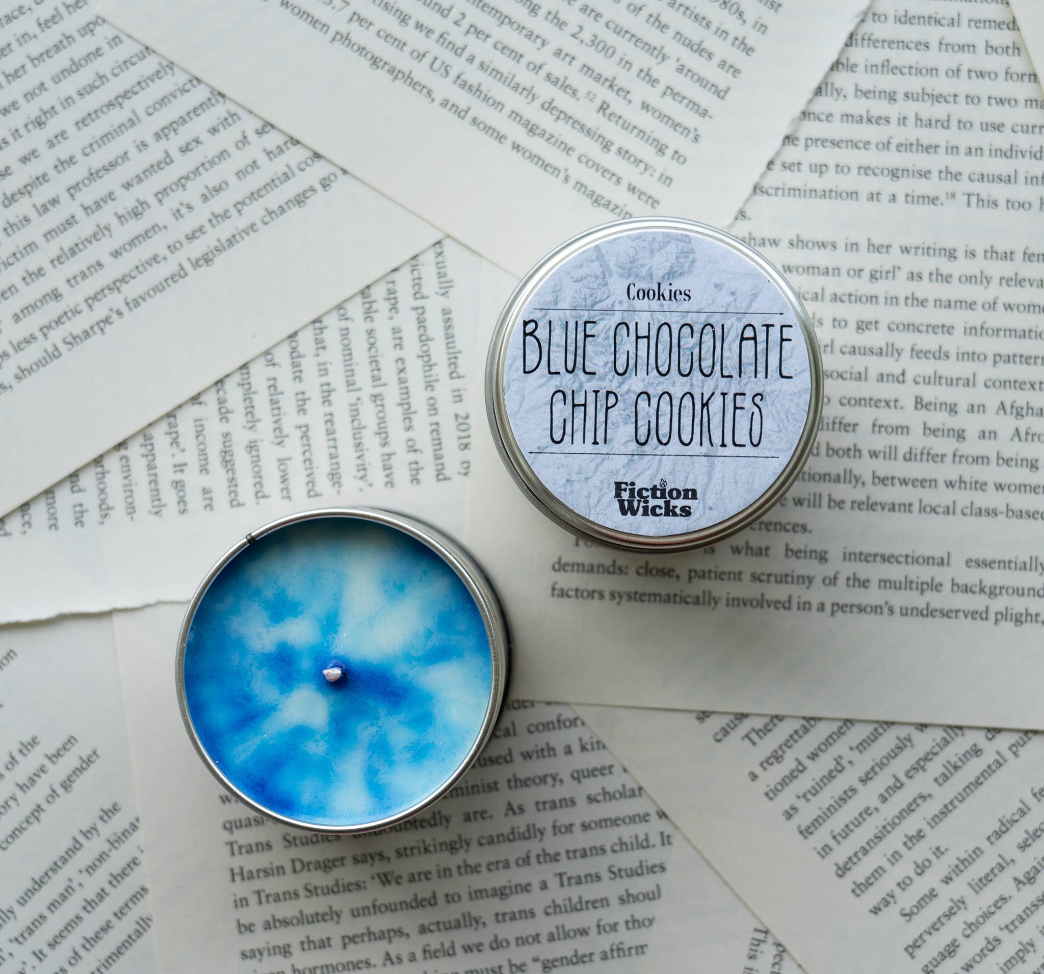 Fictionwicks - Venta al por mayor Velas en tarros - Vela para galletas con chispas de chocolate azul | Galletas con aroma vegano1