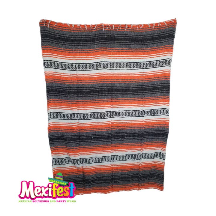 Couvertures mexicaines oranges - Couverture Falsa - Couverture de plage pour la vente par Mexifest