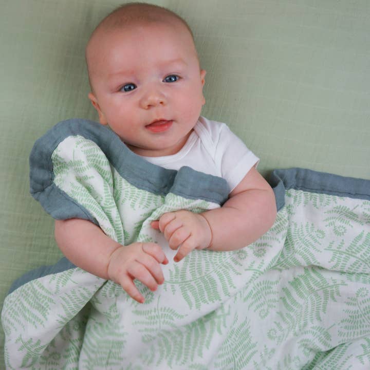 Ferns Triple Layer Bamboo Swaddling Blankets (47"x47") for wholesale by Bambino Land