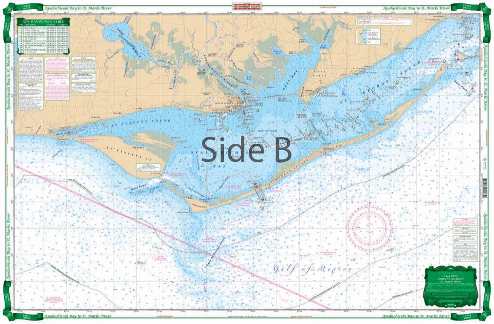 Waterproof Charts - Wholesale Map - Apalachicola Bay to St. Marks River Navigation Chart 18E1
