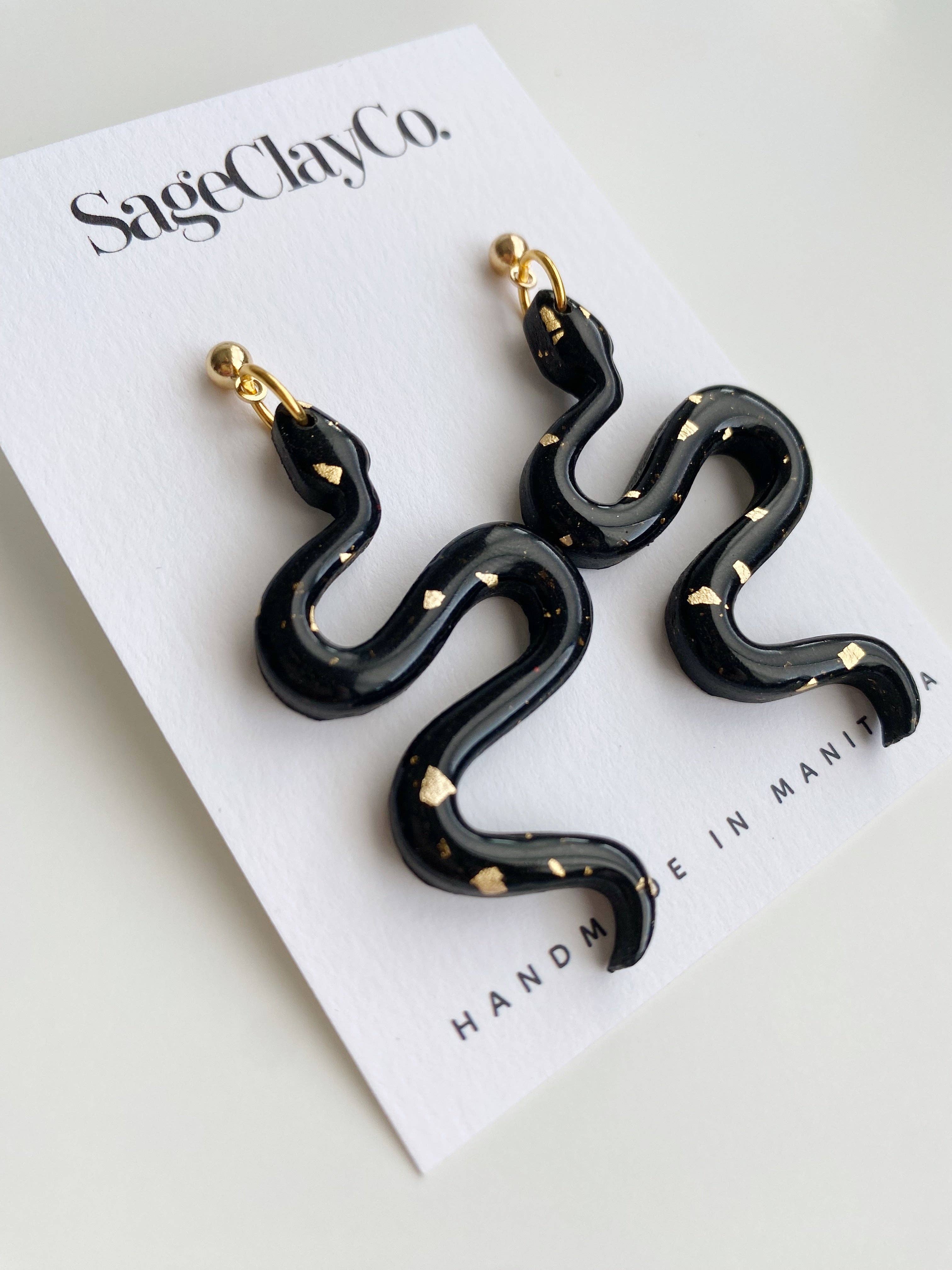 SageClayCo - Venta al por mayor Pendientes colgantes - Pendientes Snake Dangles • Taylor Swift de arcilla polimérica1
