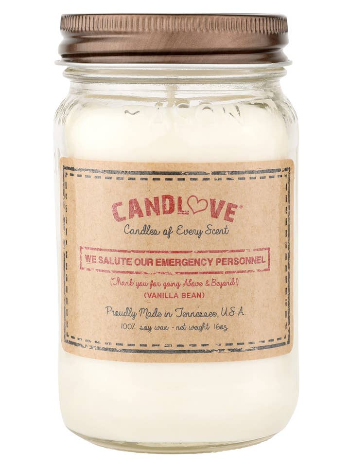 Saudamos nosso pessoal de emergência Vanilla Soy Candle por atacado de CANDLOVE CANDLE CO