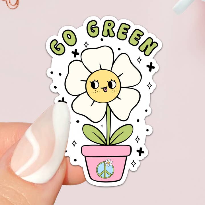 Go Green Earth Lover / Earth Day Stickers, Retro Kindle pour la vente par Kenjia Quotes