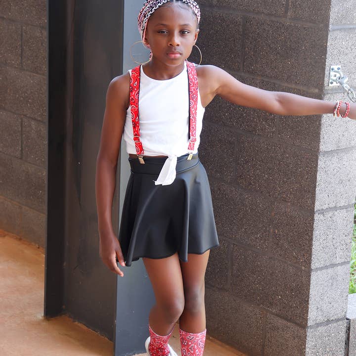 Dapper Xpressions - Wholesale Bretels - Uniseks - Rode bandana, dunne bretels en vlinderdas, handgemaakte formele kleding6